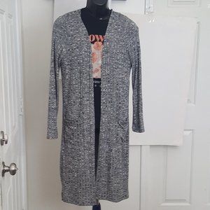 Women's Timing Long Cardigan Open Front Size  L Gray